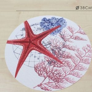 mantel individual redondo marinero