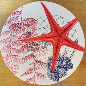 mantel individual redondo marinero