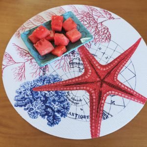 mantel individual redondo marinero